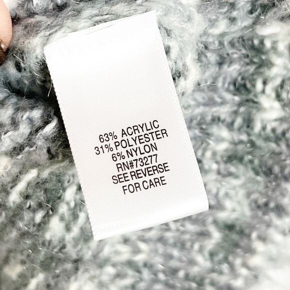 Vylette Womens Sweater Mock Neck Pullover Variegated Gray White Medium NWT - Picture 7 of 7